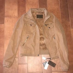 NWT -Ci Sono Tan Suede Jacket with Faux Fur Lining